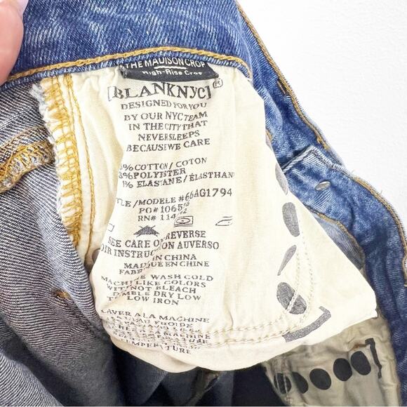 BlankNYC The Madison High Rise Straight Leg Crop Jean 31 Blue - Picture 6 of 6